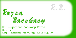 rozsa macskasy business card