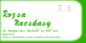 rozsa macskasy business card